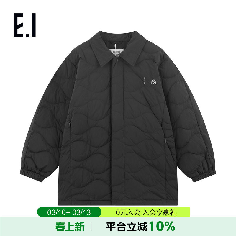 ei童装儿童轻薄款羽绒服冬装新款男女童中长款寸衫翻领保暖外套