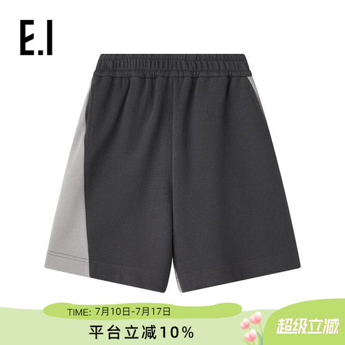 ei童装男童休闲短裤撞色拼接