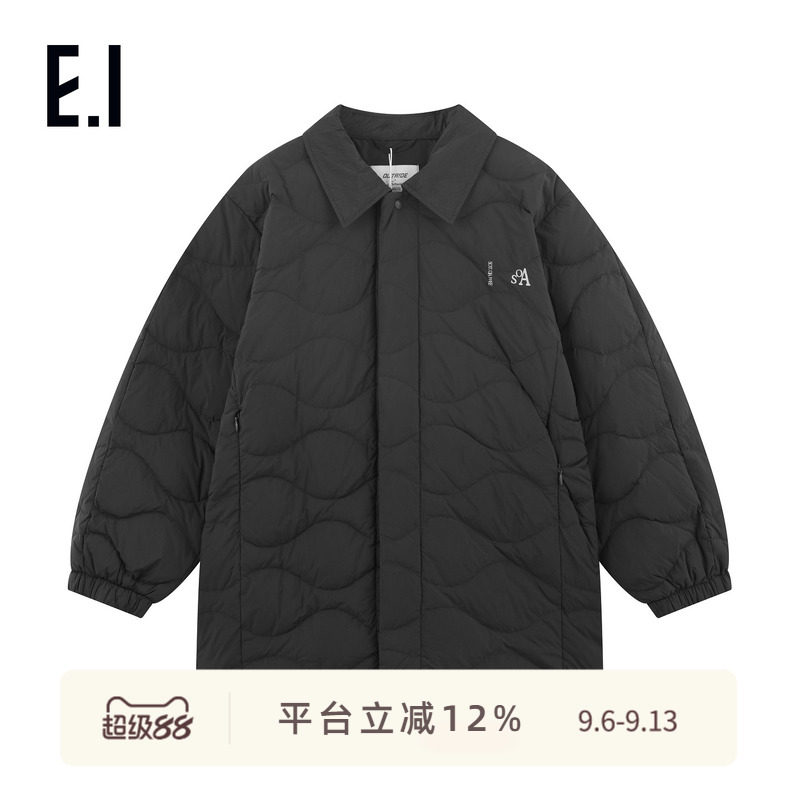 ei童装儿童轻薄款羽绒服冬装新款男女童中长款寸衫翻领保暖外套