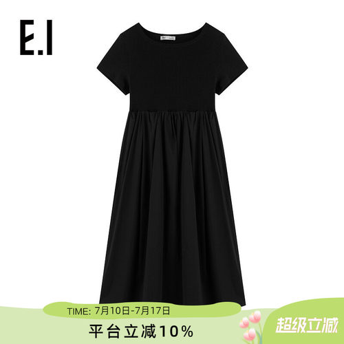 ei童装女童短袖连衣裙赫本风