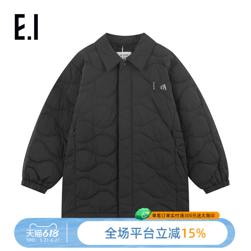 ei童装儿童轻薄款羽绒服冬装新款男女童中长款寸衫翻领保暖外套