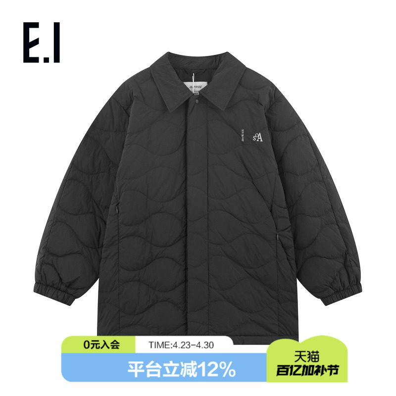 ei童装儿童轻薄款羽绒服冬装新款男女童中长款寸衫翻领保暖外套