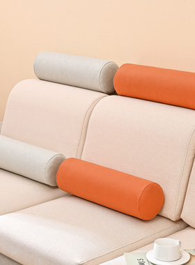 沙发头枕加高靠头颈枕神器科技布圆枕床上长条抱枕办公室护腰靠垫