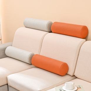 沙发头枕加高靠头颈枕神器科技布圆枕床上长条抱枕办公室护腰靠垫