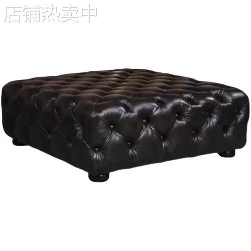 美式服装店黄色沙发复古衣帽间凳子卧室床尾凳轻奢丝绒玄关换鞋凳
