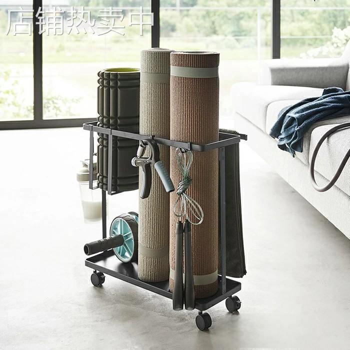工厂直发家用带轮子瑜伽垫哑铃收纳架卧室客厅健身器材整理置物架