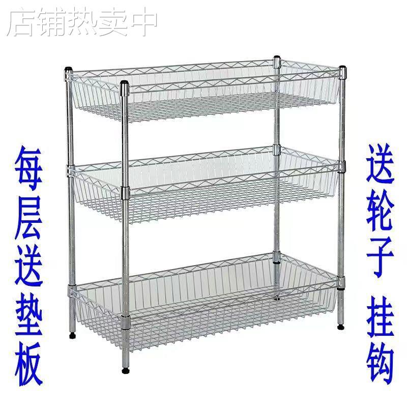 厨房置物架蔬菜收纳整理架落地多层家用可移动水果碗锅调料架新品