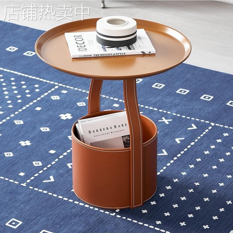 意式极简艺术床头圆形边几小圆几轻奢设计师阳台边桌北欧沙发角几