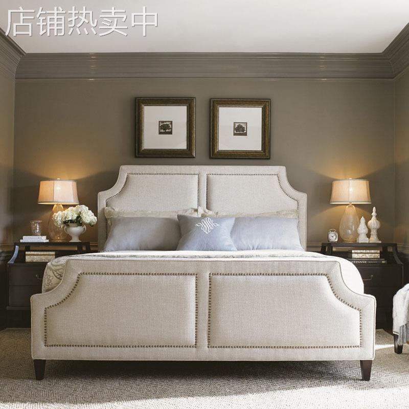 轻奢美式布艺床1.8米双人床简约现代小户型1.5米主卧网红床大婚床