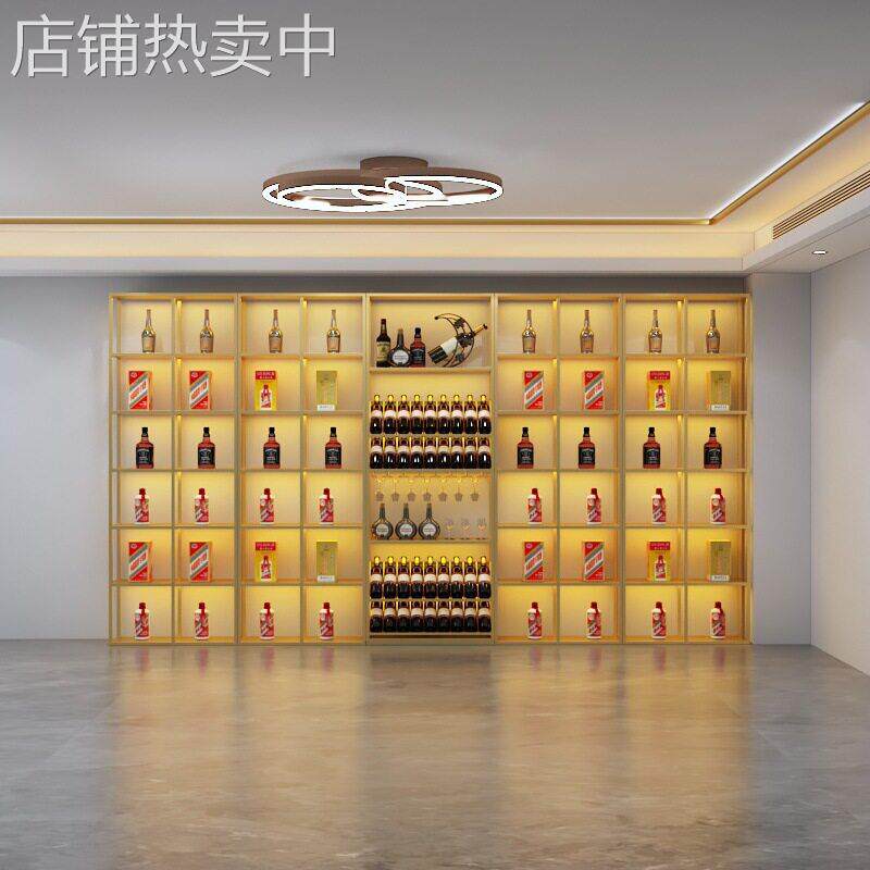 定制轻奢不锈钢恒温酒柜红酒展示架客厅背景墙置物金属装饰柜立柜