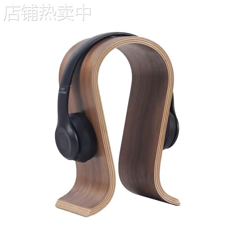 复古木质耳机架简约摆件办公室电视柜书房客厅音乐主题样板房摆设