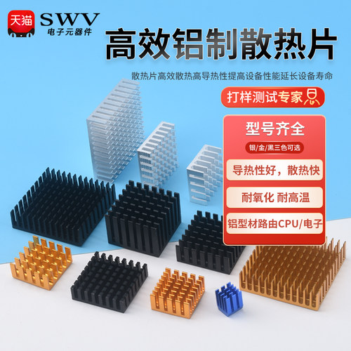 散热片路由CPU散热器黑金银铝片