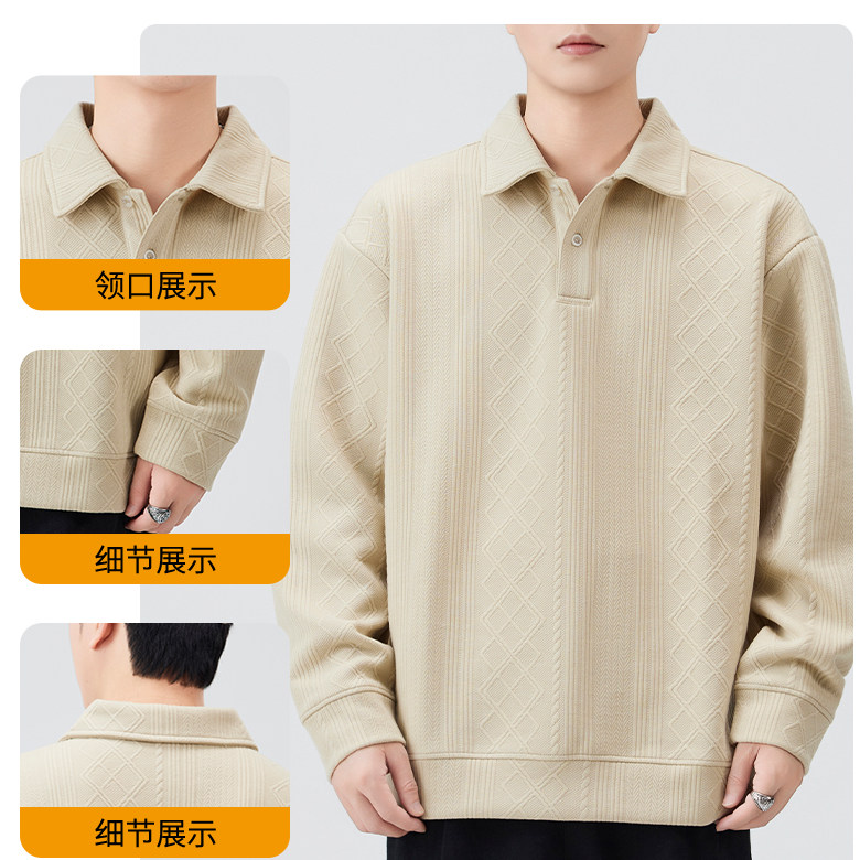 2026正流行秋冬季纯棉布料100全棉高端品牌加绒加厚男款翻领卫衣