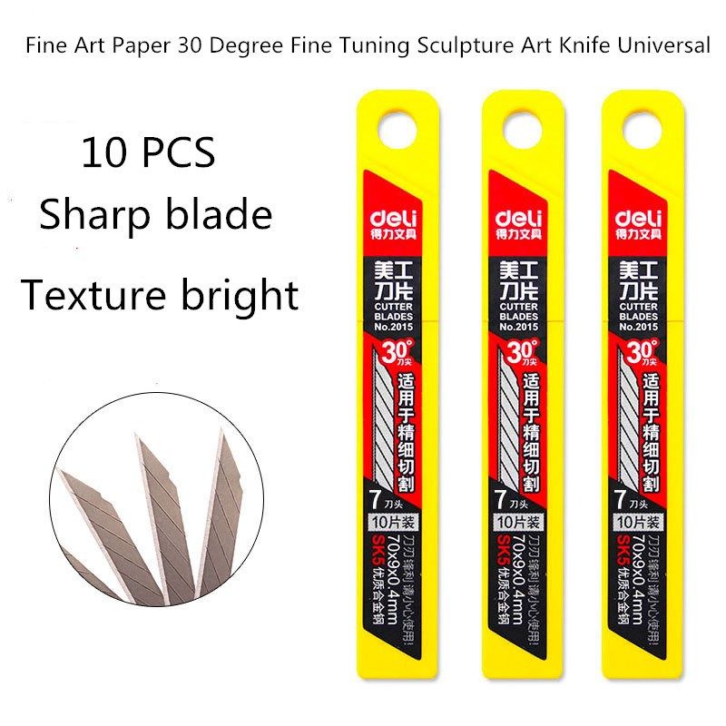 deli 10 pieces of small size paper cutter blade 30 degree al