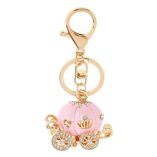 1pc lovely pumpkin carriage crystal pendant charm purse hand