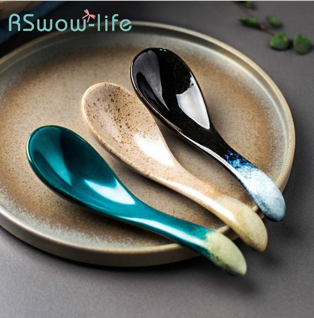 creative japanese ceramic spoon household chinese soup spoon