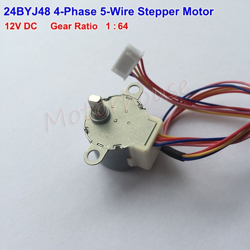 24byj48 dc 12v micro gear stepper motor 4 phase 5 wire geare