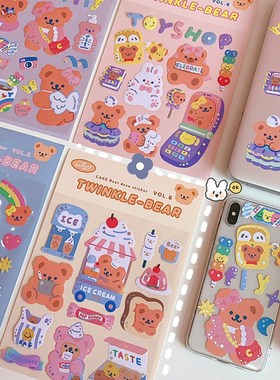 Lovely Twinkle Bear Stickers Scrapbooking Decorative Sticke