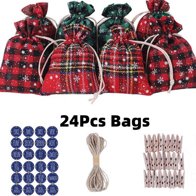 24pcs/set christmas bags santa sacks merry christmas xmas pa