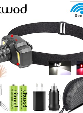 Portable Zoomable Sensor Led Headlamp Built in Battery Head
