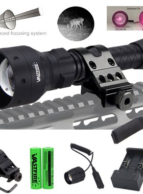 400 yards T50 Zoomable Infrared Flashlight with Red laser IR