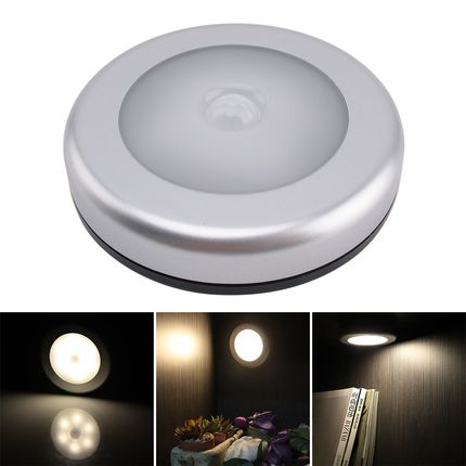 BORUiT PIR Motion Sensor 6 LED Night Lights Battery Mini Ca