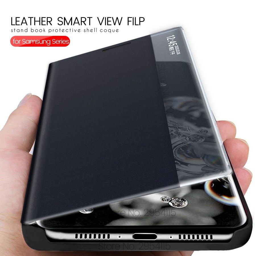 smart view leather stand flip case for samsung galaxy s20 f