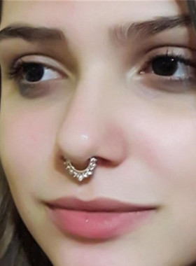 1pc Copper Nose Piercing Septum Ring Rings Zircon Lip Studs