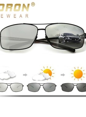 AORON Photochromic Polarized Mens Sunglasses Classic Rectan