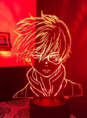 Anime My Hero Academia Shoto Todoroki Face Design Lamp Led