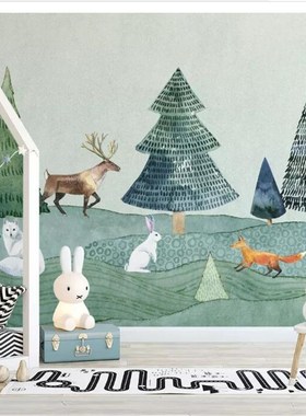 wellyu  Custom wallpaper Nordic minimalist hand drawn elk f