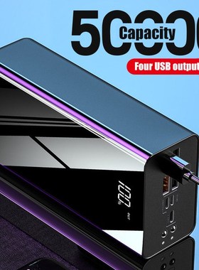 Power Bank TypeC Micro 4 USB QC 50000mAh Fast Charging Powe