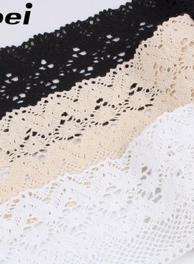10.5cm width 1Yard White Black Cotton Lace trims Furnishing