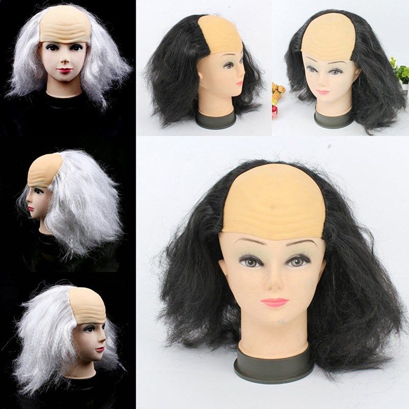 funny bald wig masquerade show cosplay old man white black
