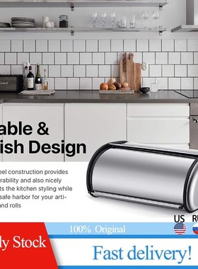 Storage-Bin Bread-Box-Holder Pastrie Keeper Stainless-Steel