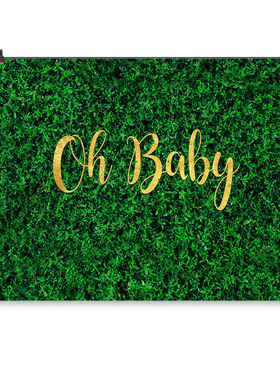 Green Grass Wall Backdrop Oh Baby Birthday Party Baby Showe