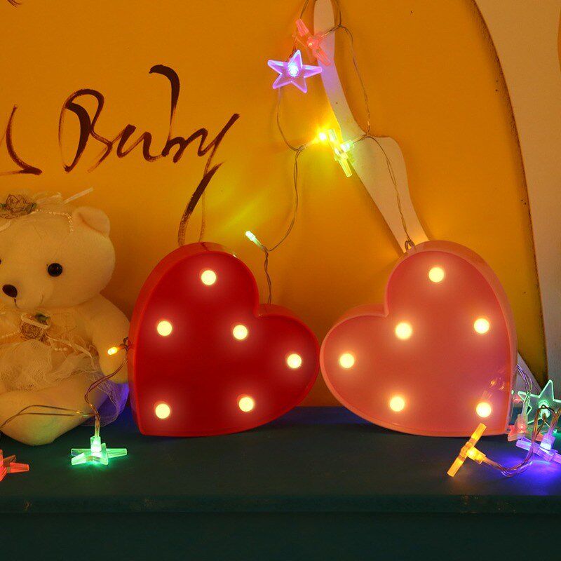 love heart led light up sign for night light wedding birthd