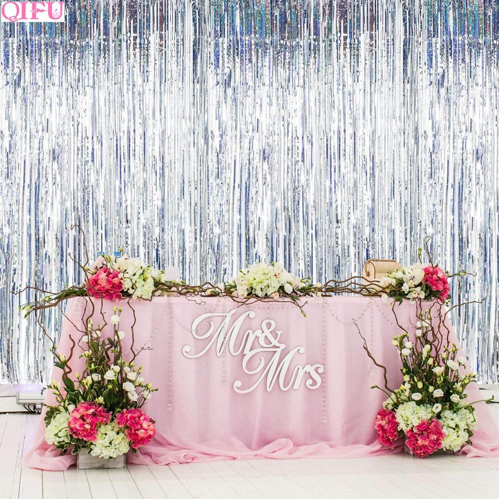 QIFU Rain Curtain Happy Birthday Party Decoration Kids Back