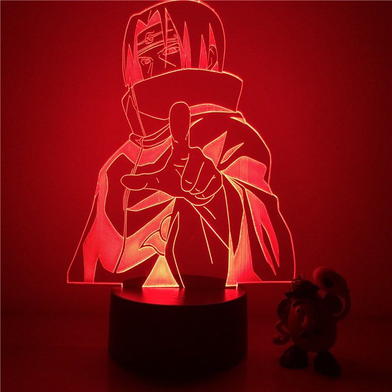 3d led night light naruto sasuke itachi action figure 7 colo