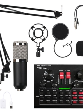 V8X PRO Audio Mixer Live Sound Card Bluetooth USB BM800 Mic