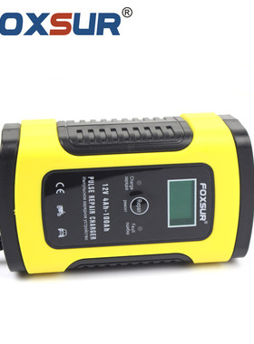 FOXSUR 12V 5A Pulse Battery Charger LCD Display, Motorcycl