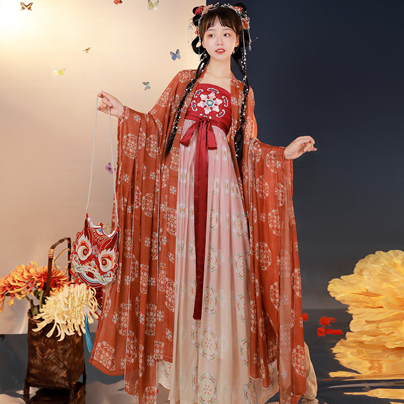 妃亦坊原创汉服临安诃子刺绣印花