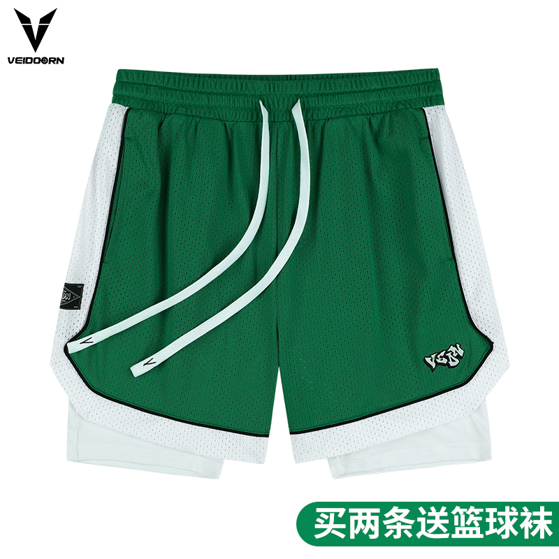 维动短裤争锋假两件篮球裤夏美式