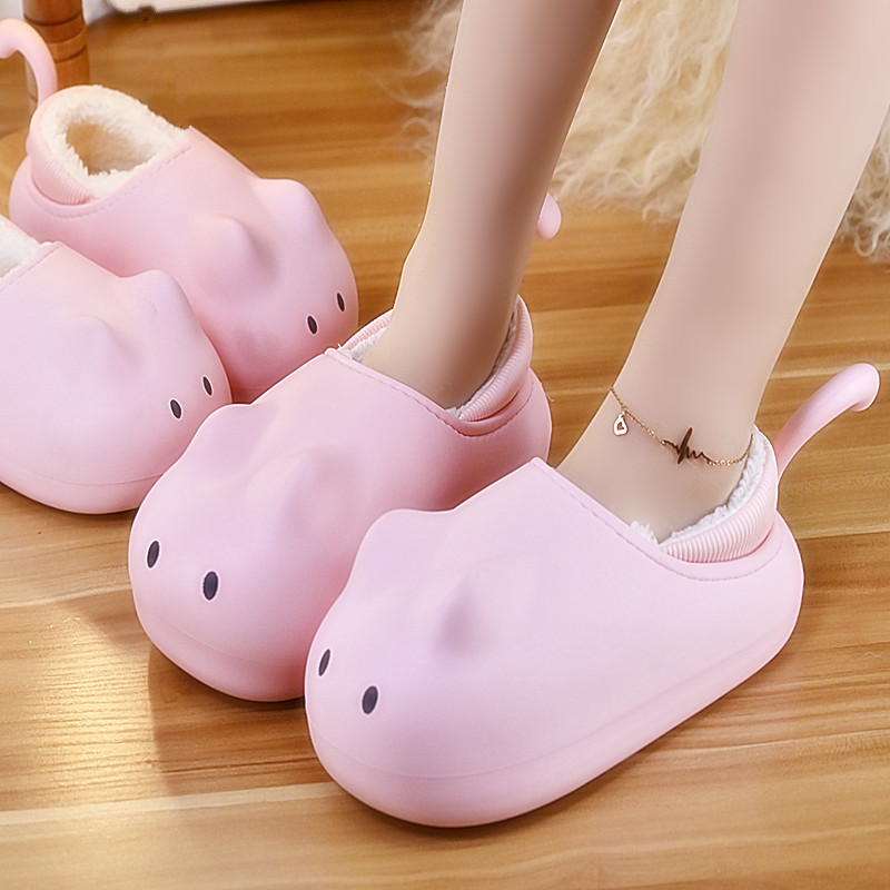 百搭可爱卡通时尚一脚蹬棉拖