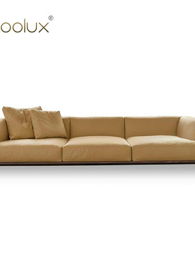 Sfoolux摆动Swing意式轻奢客厅样板间设计三人位实木布艺沙发