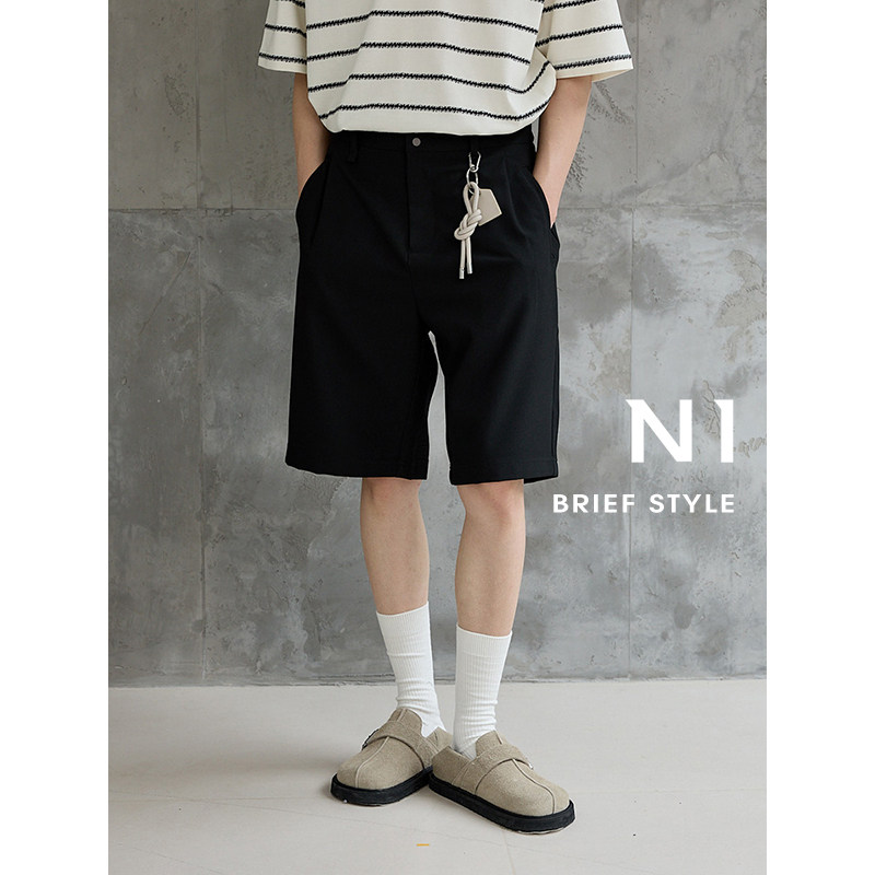 【255G花纱TR面料】N1休闲短裤男夏季清仓宽松直筒半松紧腰五分裤