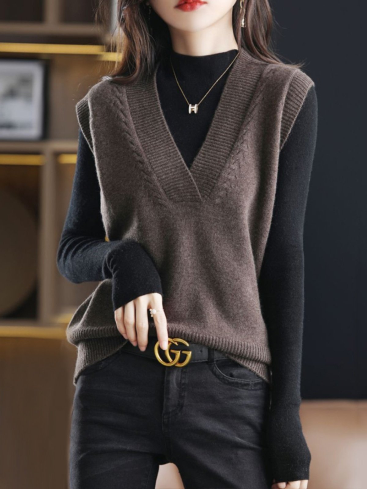 羊绒针织马甲背心女高级感秋冬2025年新款气质百搭内搭毛衣女上衣