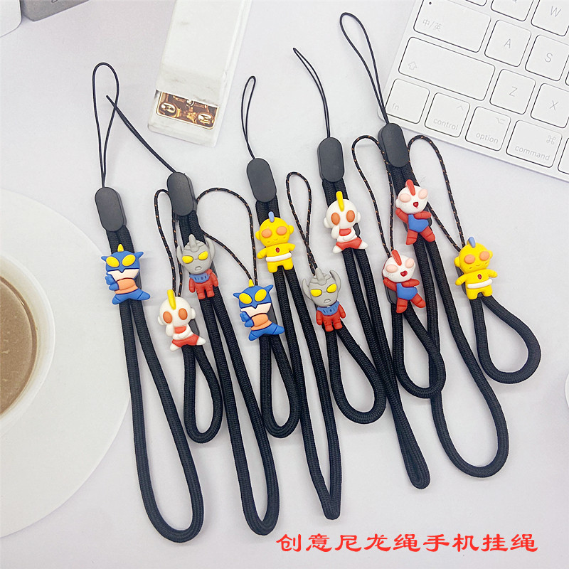 可爱手机挂绳手腕式卡通超人手机绳子防摔防丢挂件挂饰新款挂链潮