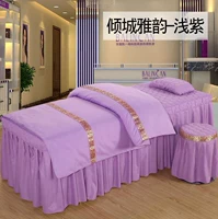 Vẻ đẹp giường bốn mảnh mùa hè Vẻ đẹp cơ thể giường cao cấp Bắc Âu gió kit massage trung tâm quản lý da giường - Trang bị tấm ga bọc giường spa