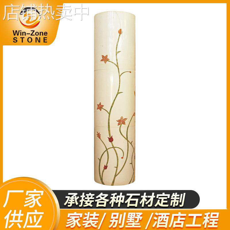 厂家供应马赛克拼图柱 釉拼花圆柱 石材雕刻欧式罗马柱